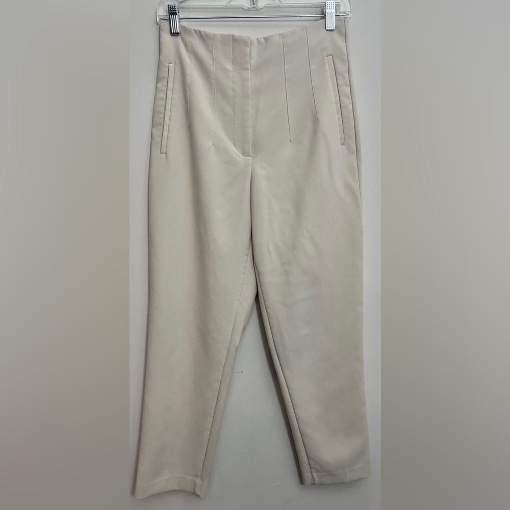 Zara Cream Tailored Dress Pants Size M